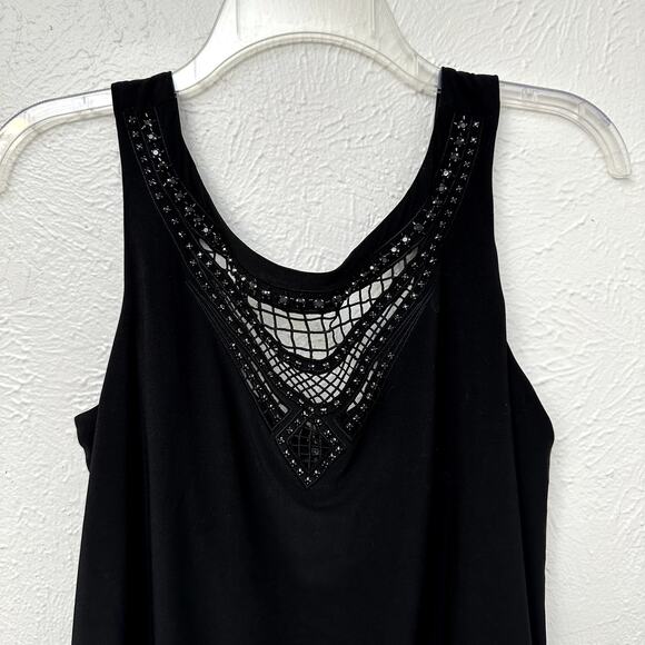 Laundry by Shelli Segal Sleeveless Black Dress with Beaded Neckline - Picture 2 of 9